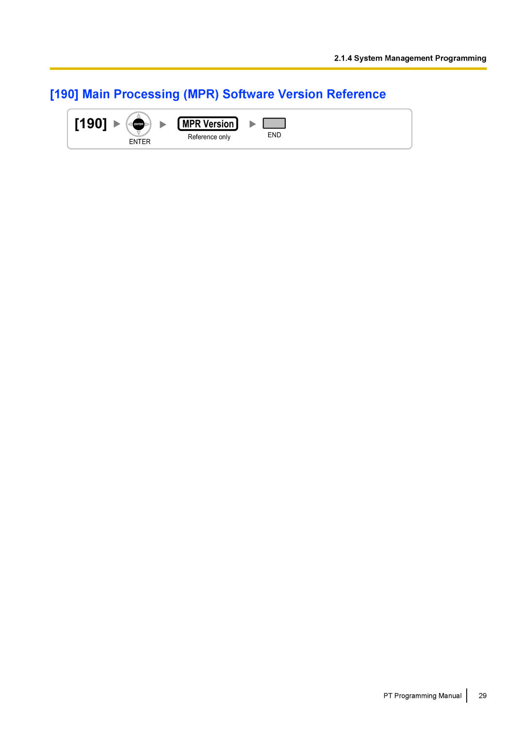 Panasonic KX-TED100 manual Main Processing MPR Software Version Reference, MPR Version 