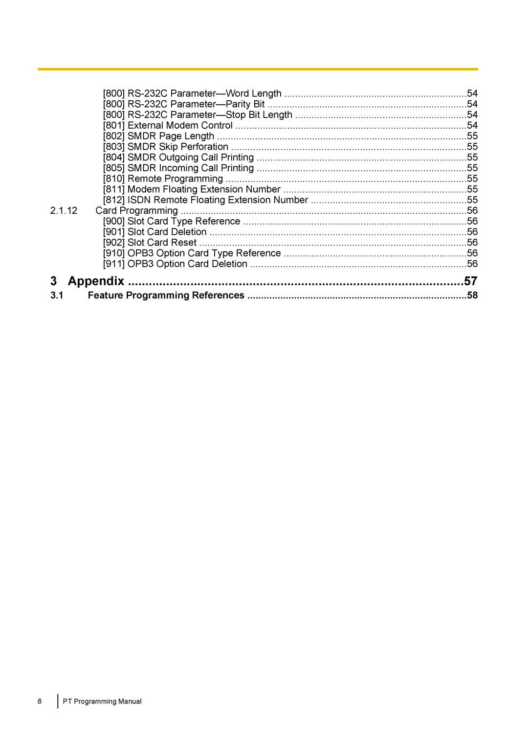 Panasonic KX-TED100 manual Appendix 