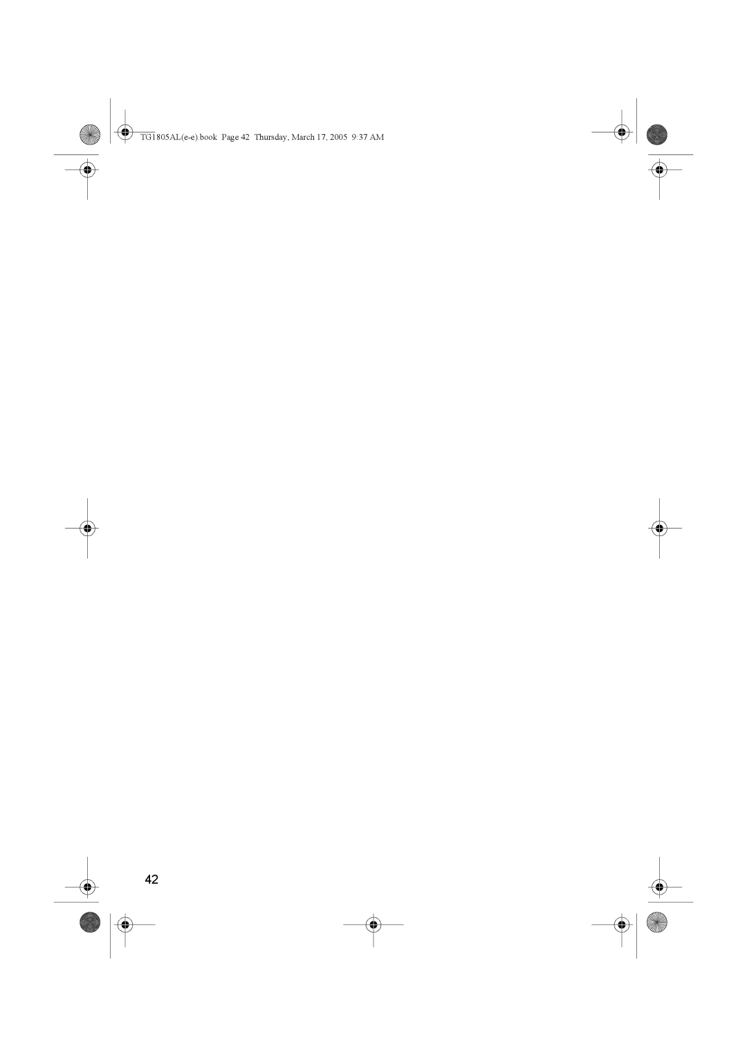 Panasonic kx-tg1805al operating instructions TG1805ALe-e.book Page 42 Thursday, March 17, 2005 937 AM 