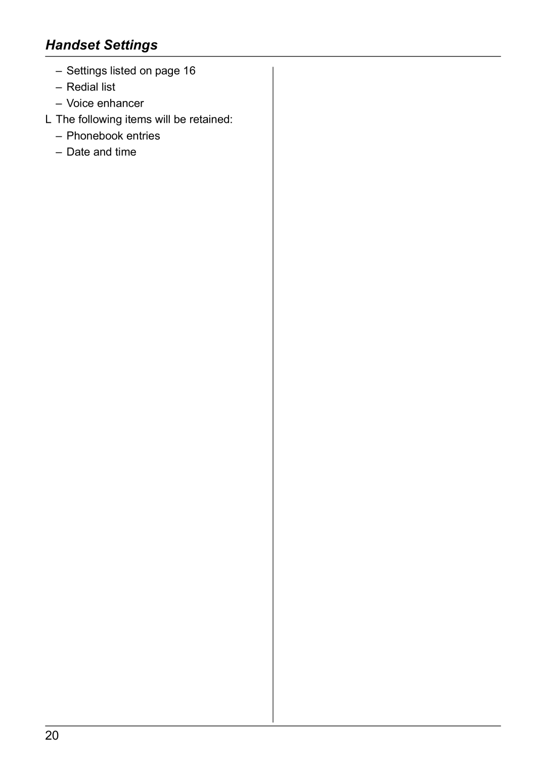 Panasonic KX-TG1805NZ operating instructions Handset Settings 