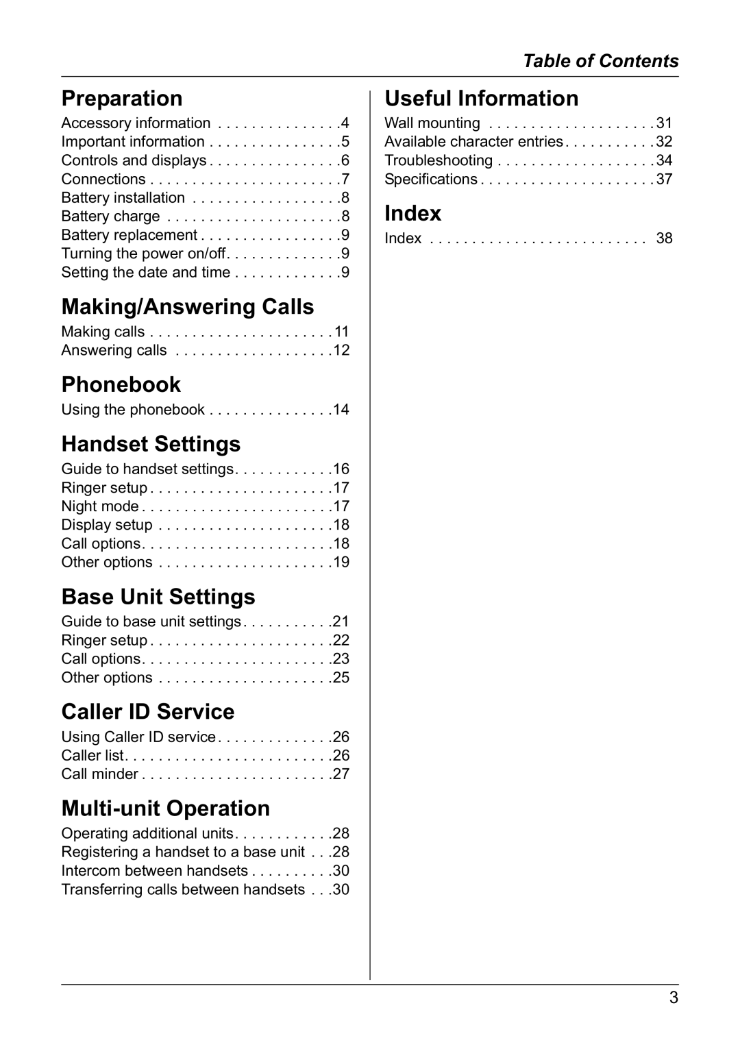 Panasonic KX-TG1805NZ operating instructions Making/Answering Calls 