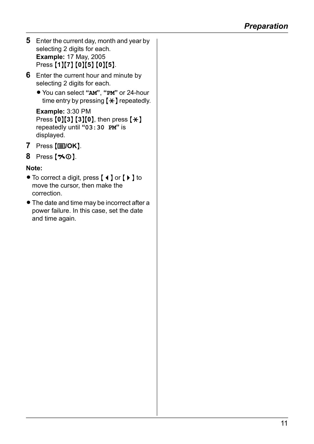 Panasonic KX-TG1810NZ operating instructions Example 330 PM 