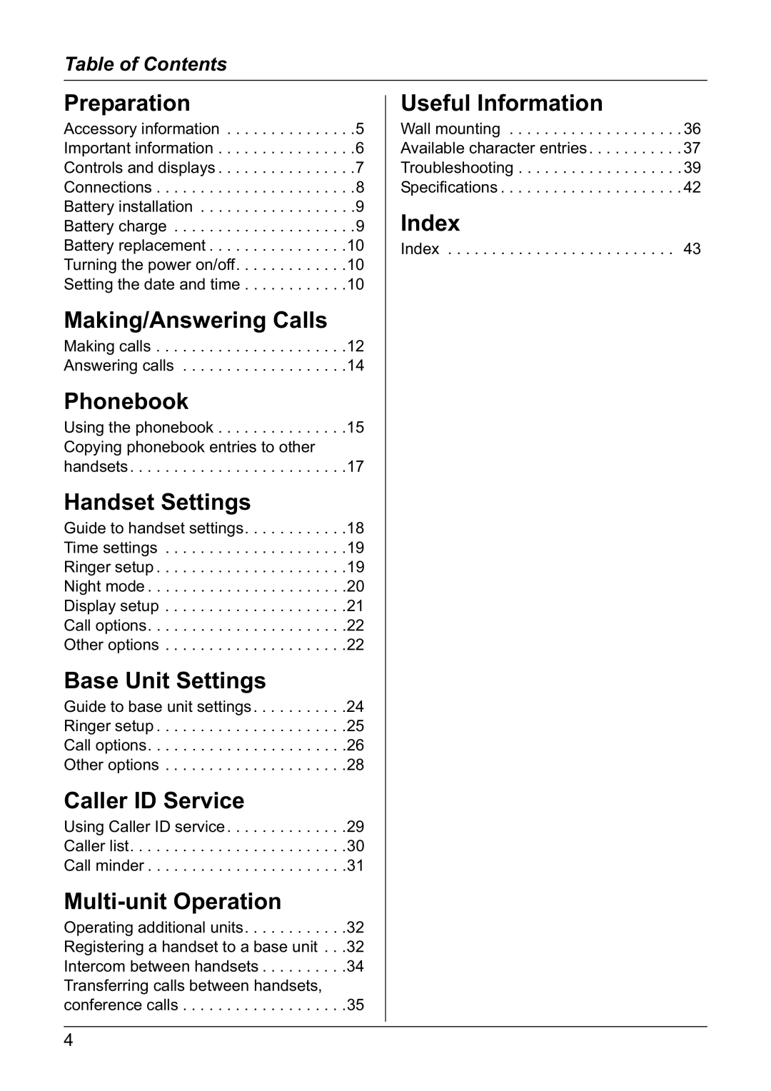 Panasonic KX-TG1810NZ operating instructions Making/Answering Calls 