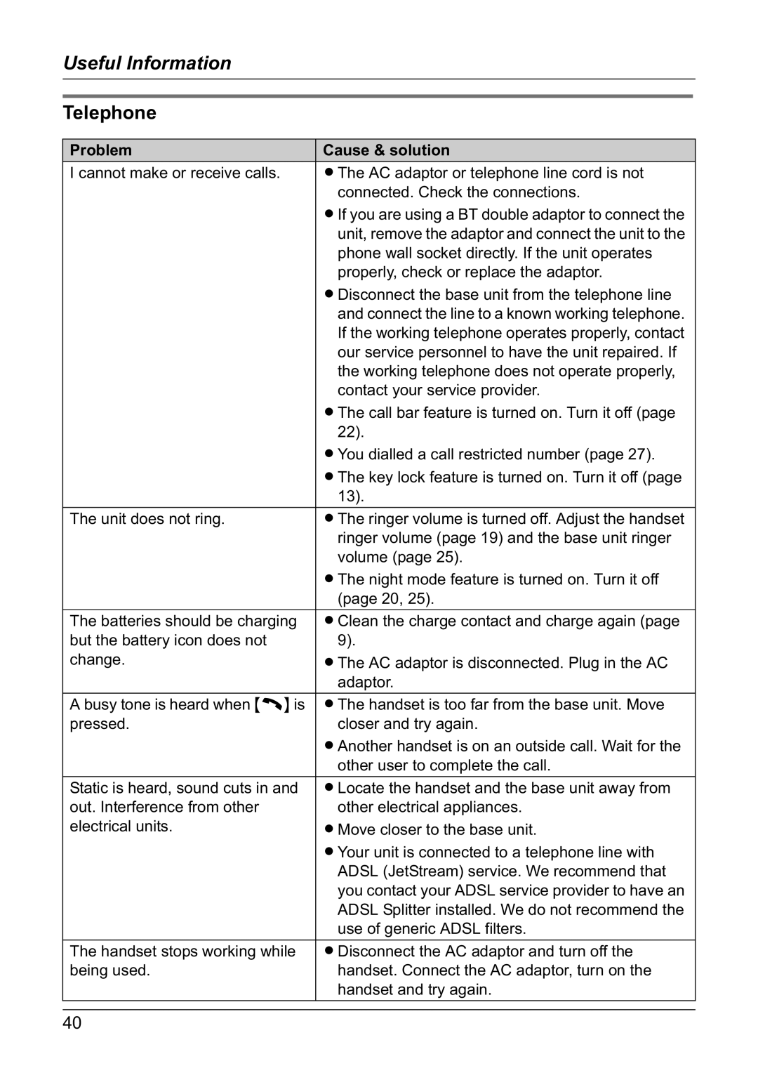 Panasonic KX-TG1810NZ operating instructions Telephone 