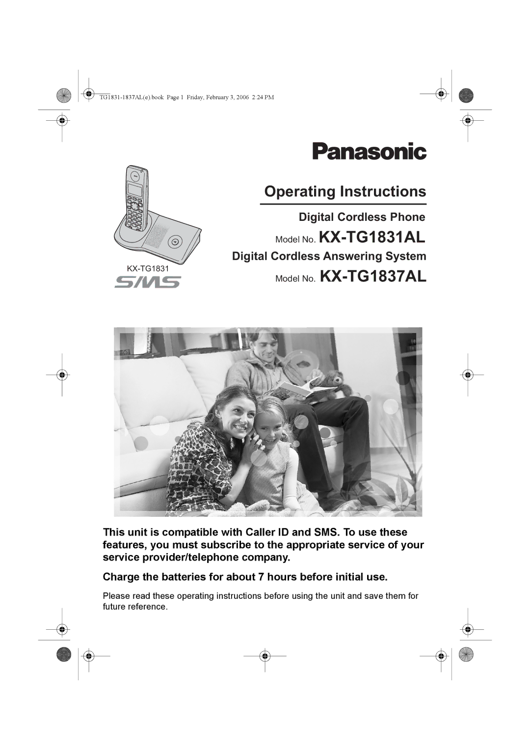 Panasonic KX-TG1837AL operating instructions Model No. KX-TG1831AL 