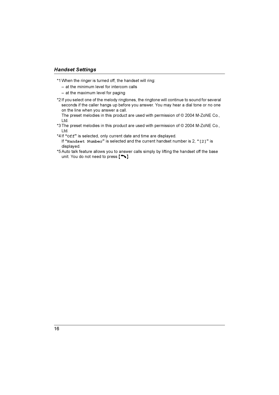 Panasonic KX-TG1831NZ operating instructions Handset Settings 