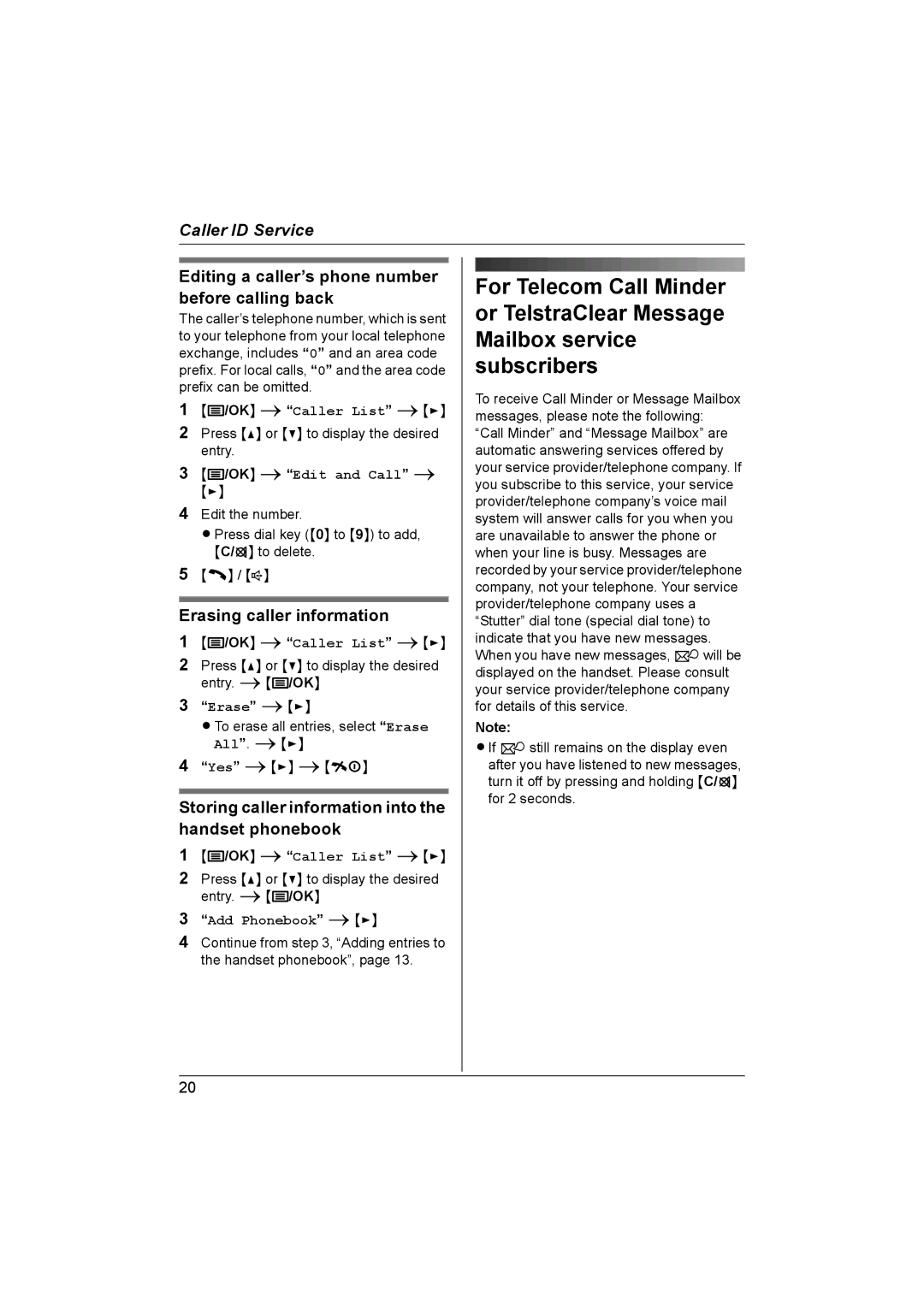 Panasonic KX-TG1831NZ Editing a caller’s phone number before calling back, Erasing caller information, OK iEdit and Call 