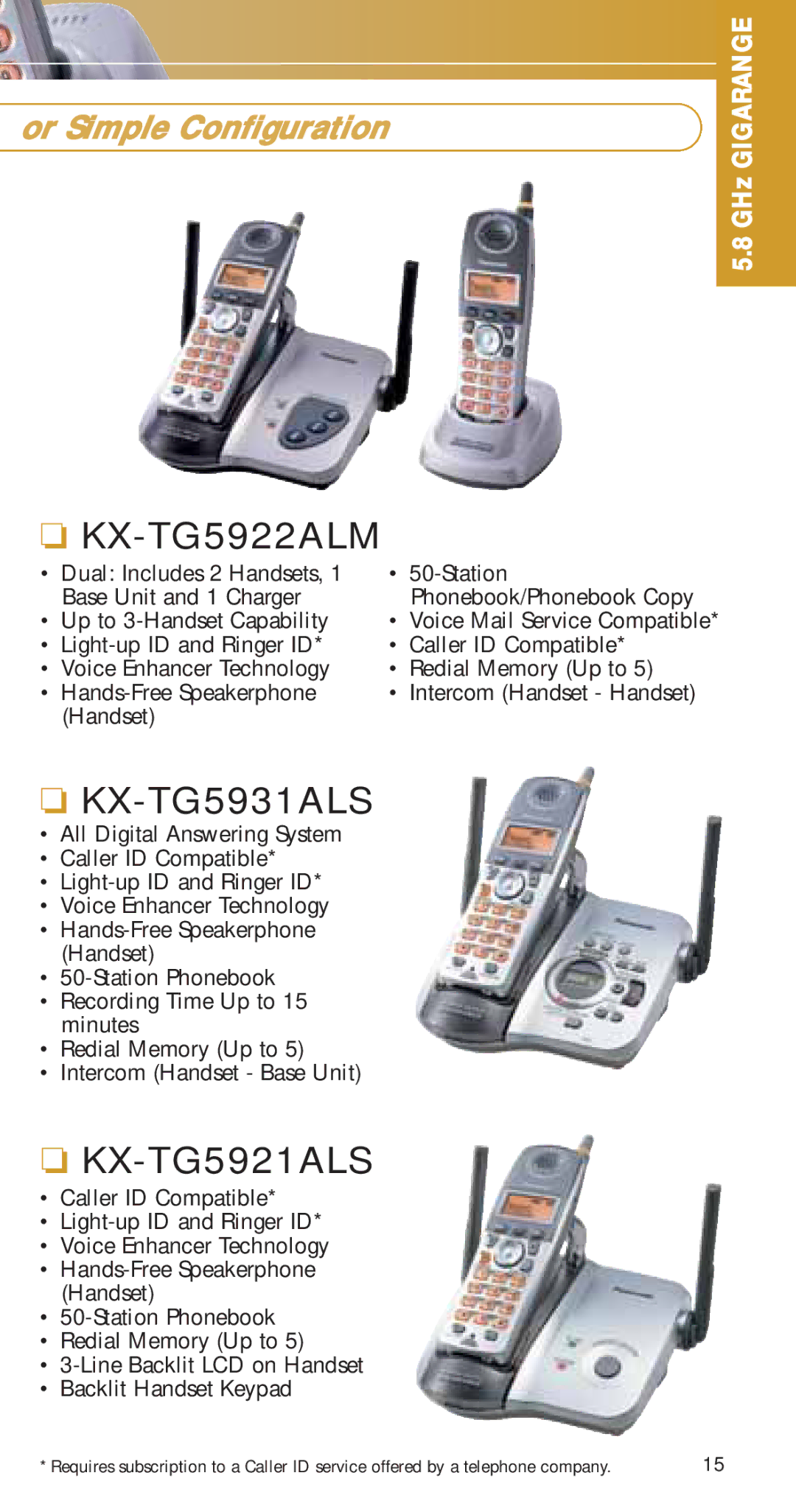 Panasonic TG1843ALS, KX-TG1840 manual KX-TG5922ALM, KX-TG5931ALS, KX-TG5921ALS 