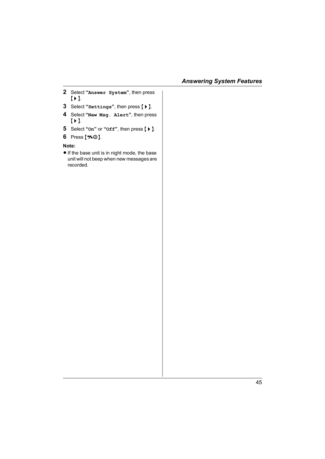 Panasonic KX-TG1840NZ operating instructions Answering System Features 