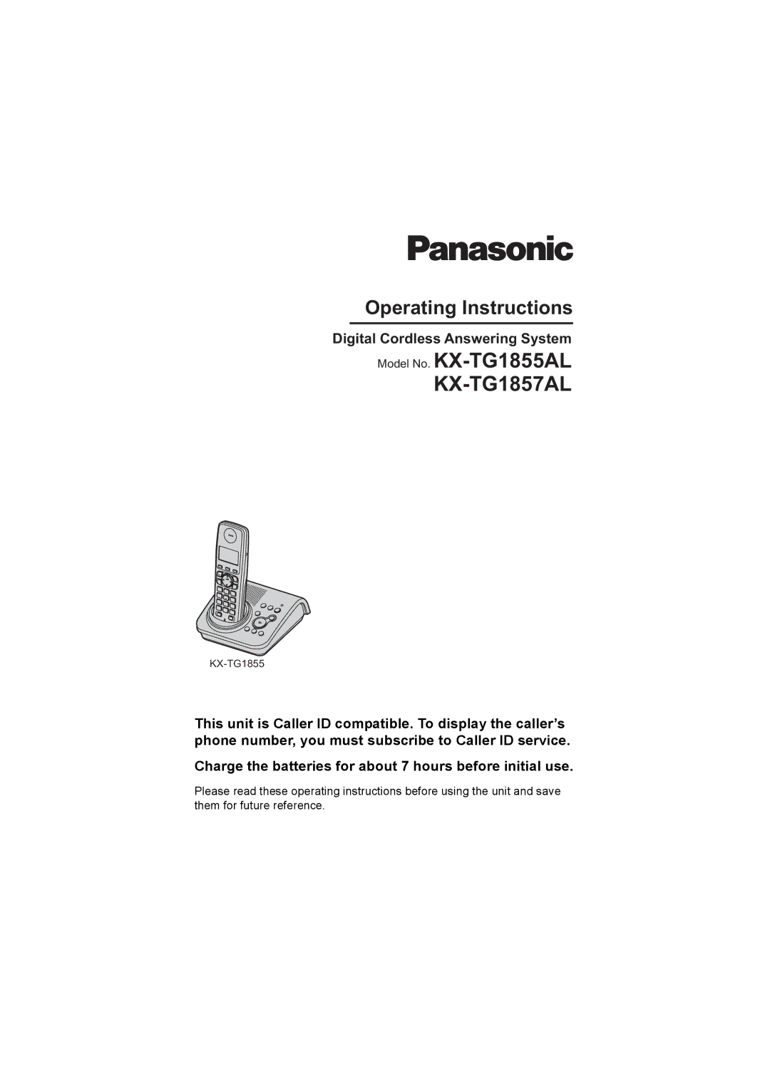 Panasonic KX-TG1855AL operating instructions KX-TG1857AL 