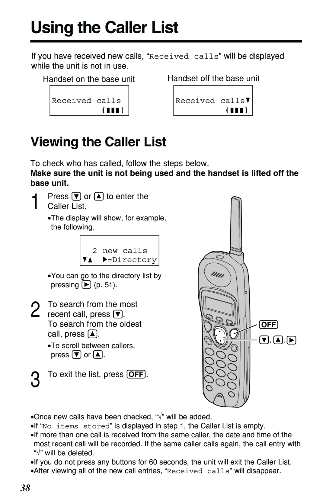 Panasonic KX-TG2257PW, KX-TG2257S operating instructions Using the Caller List, Viewing the Caller List 