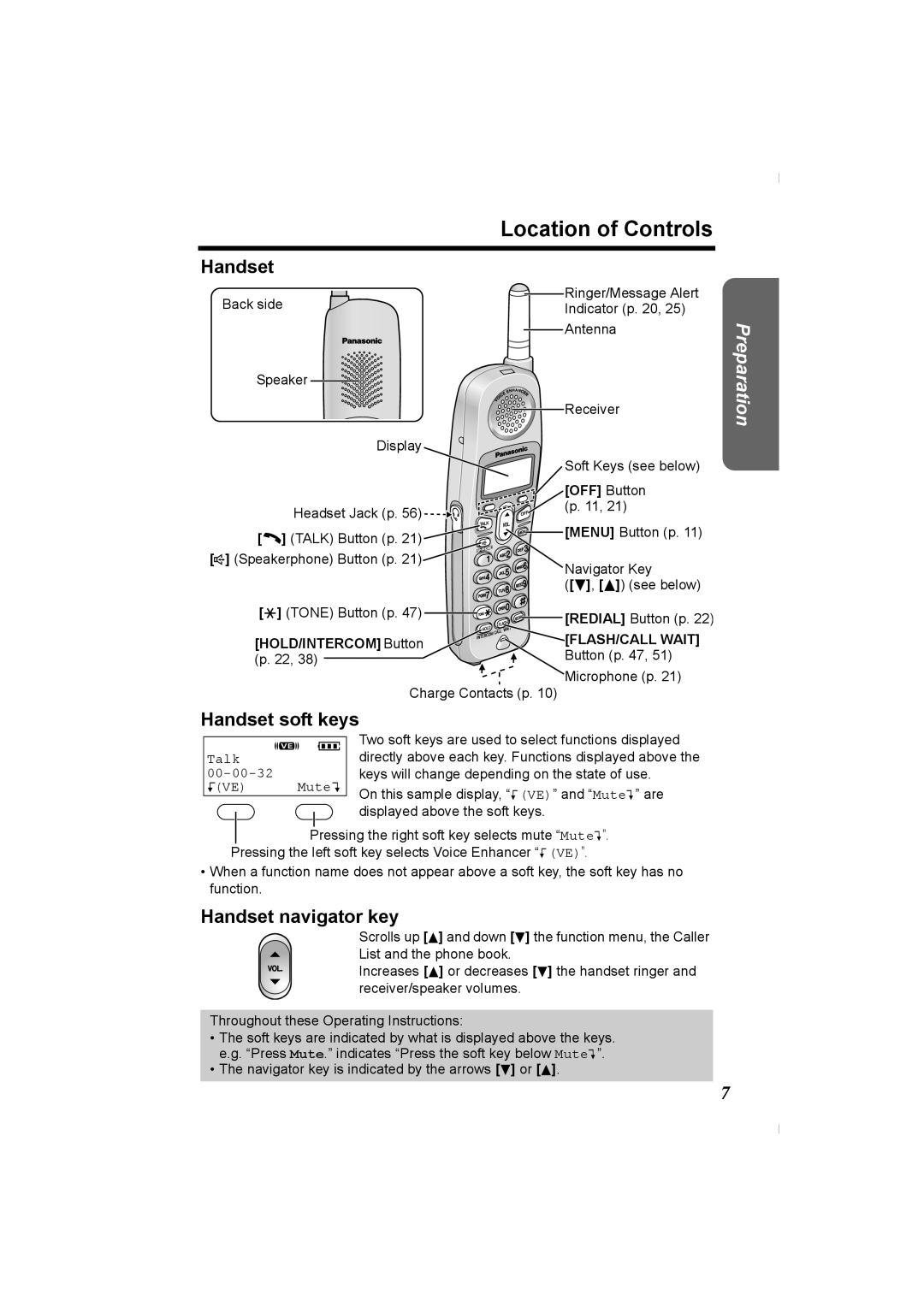 Panasonic KX-TG2336C operating instructions Handset soft keys, Handset navigator key 