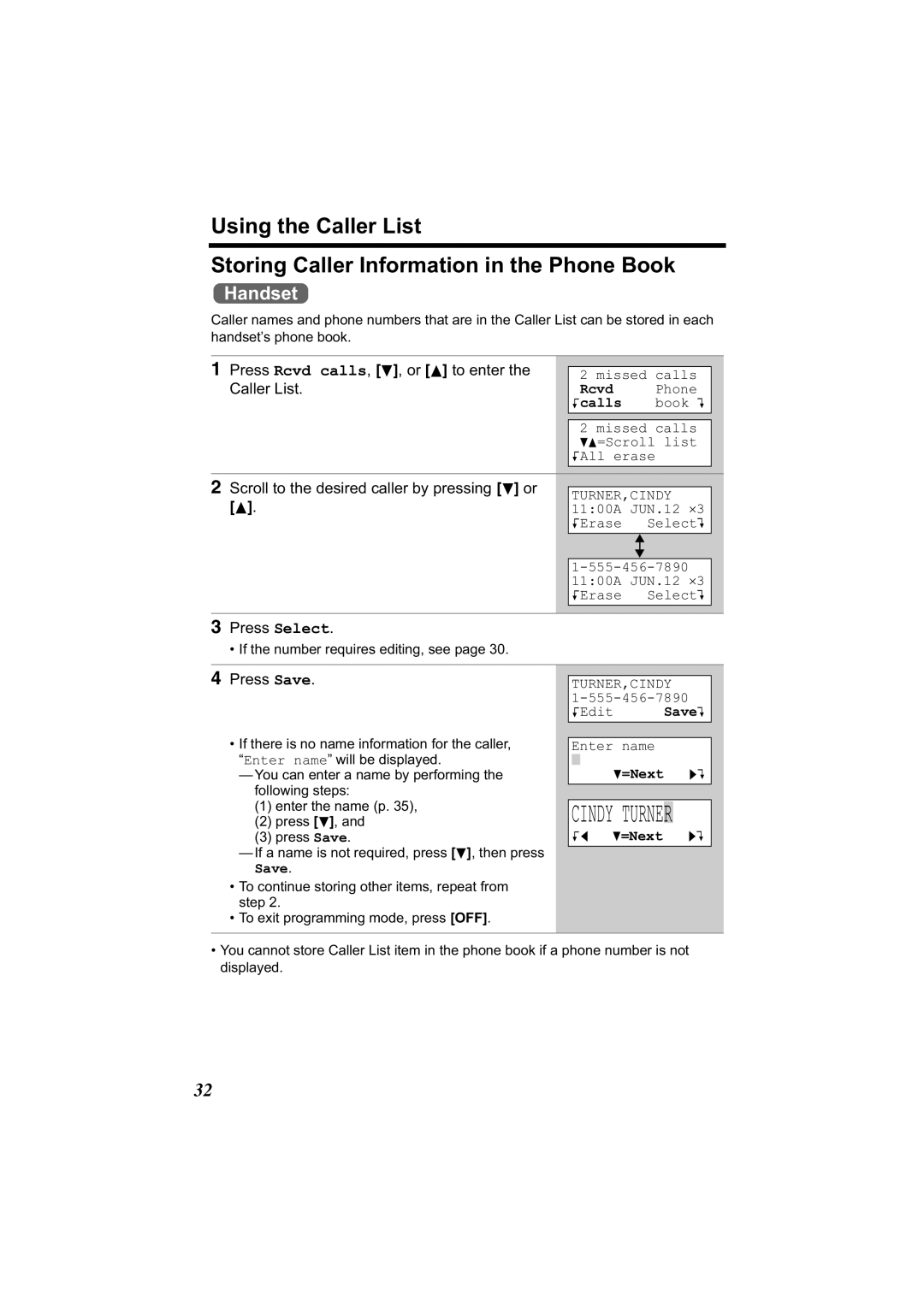 Panasonic KX-TG2344 manual Press Select, 1100A JUN.12 υ3 KErase SelectL, KEdit, Enter name 