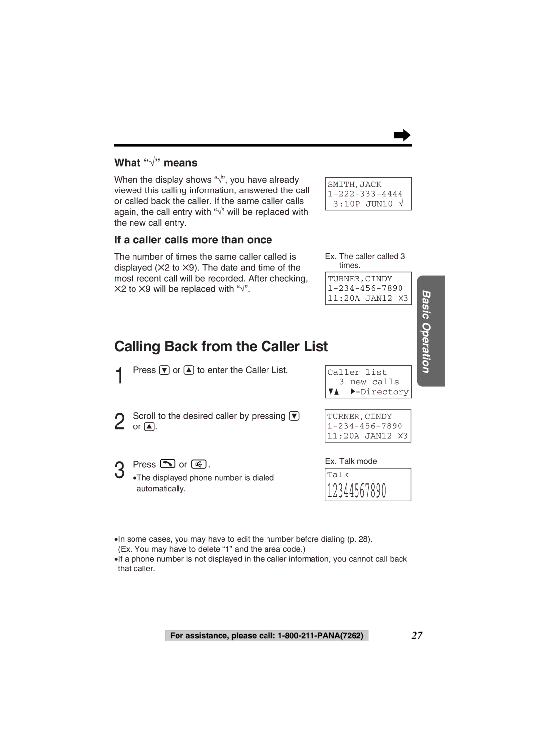 Panasonic KX-TG2352PW, KX-TG2352W operating instructions 12344567890 