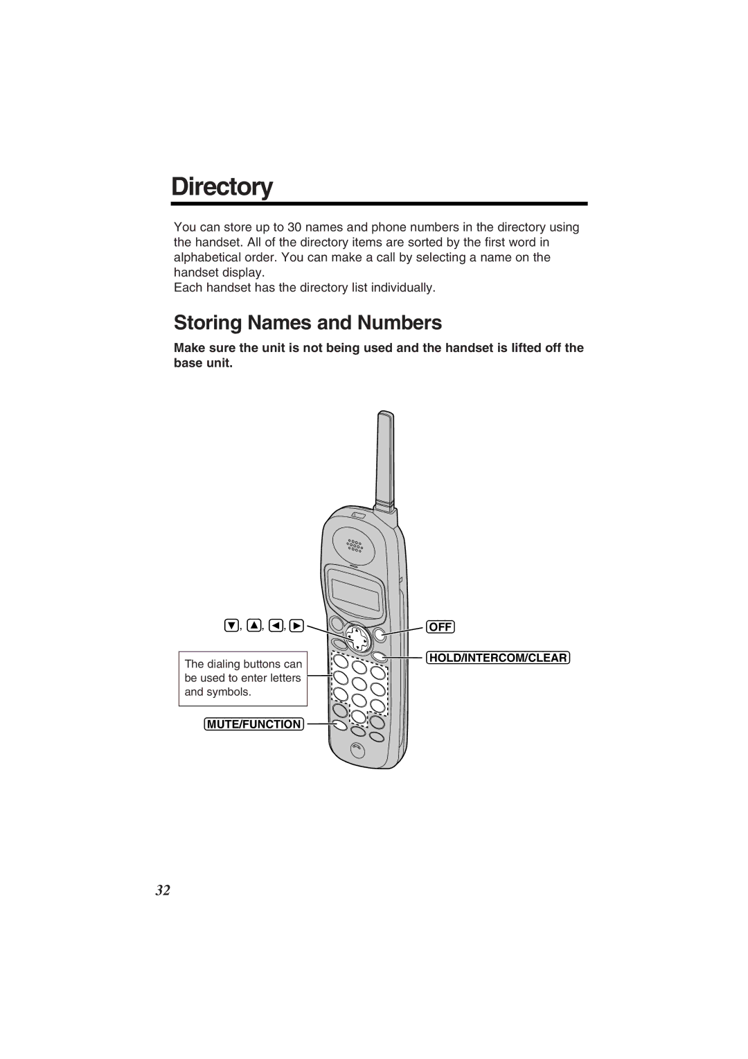 Panasonic KX-TG2352W, KX-TG2352PW operating instructions Directory 