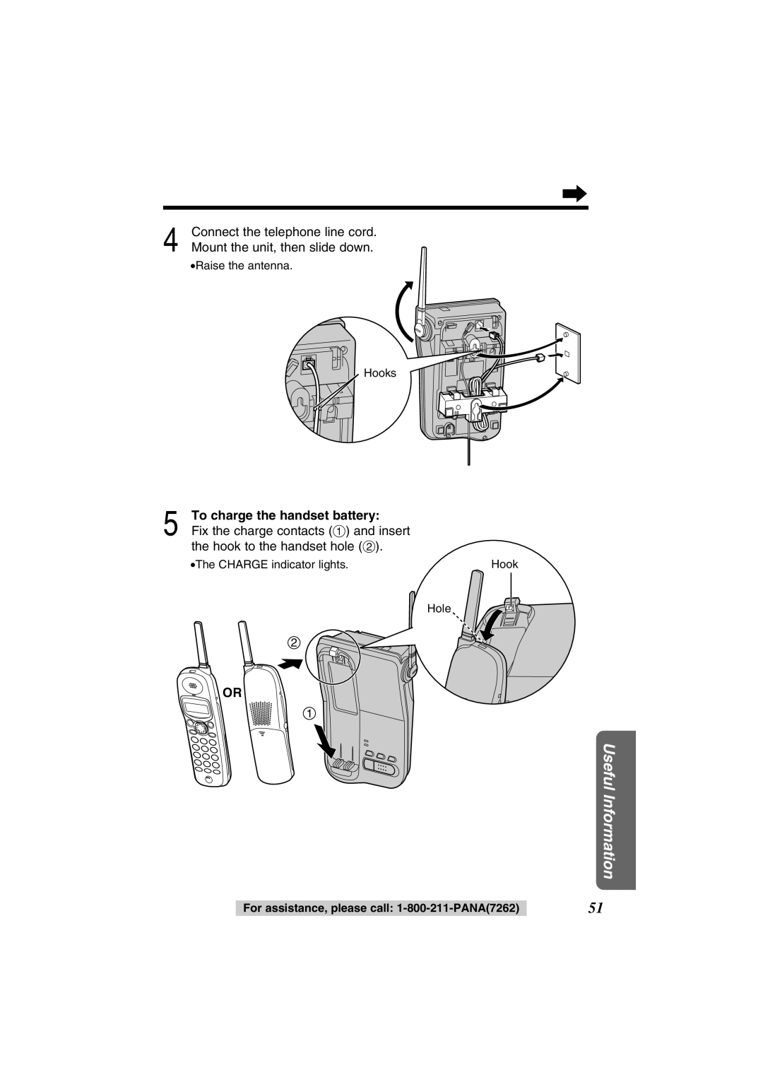 Panasonic KX-TG2352PW, KX-TG2352W operating instructions To charge the handset battery 