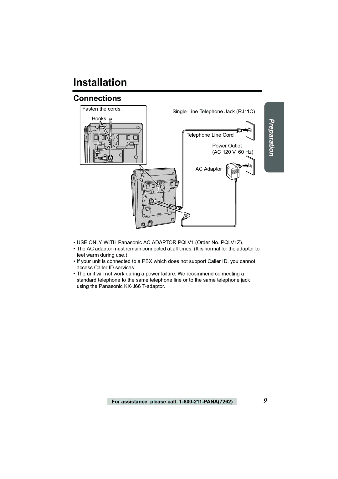 Panasonic KX-TG2356 operating instructions Installation, Connections 