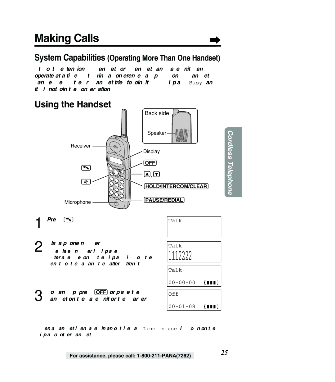 Panasonic KX-TG2382PW, KX-TG2382B, KX-TG2383B, KX-TG2383S operating instructions Making Calls, Using the Handset 