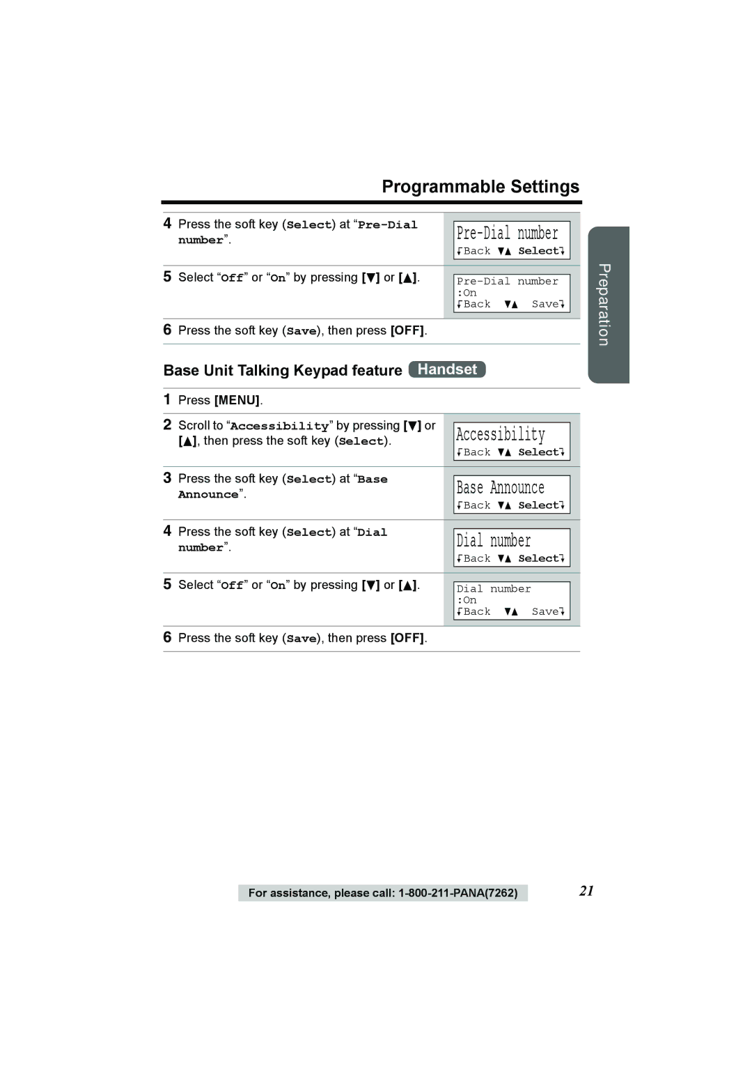 Panasonic KX-TG2386 operating instructions Base Unit Talking Keypad feature Handset, Pre-Dial number 