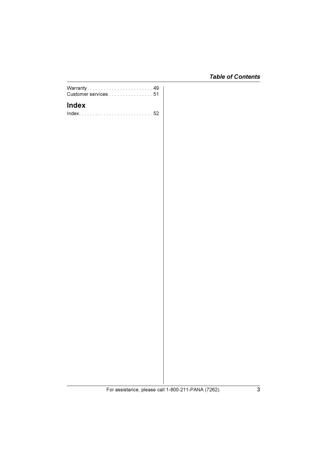 Panasonic KX-TG2420 operating instructions Index 