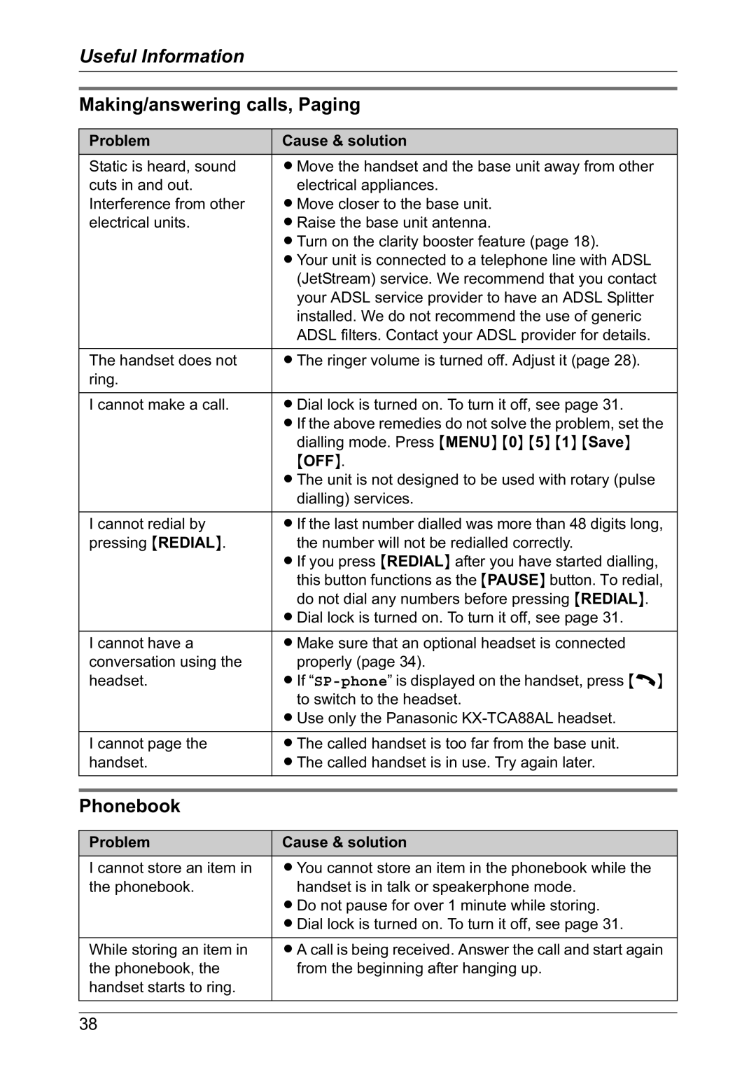 Panasonic KX-TG2421NZ operating instructions Making/answering calls, Paging, Phonebook 