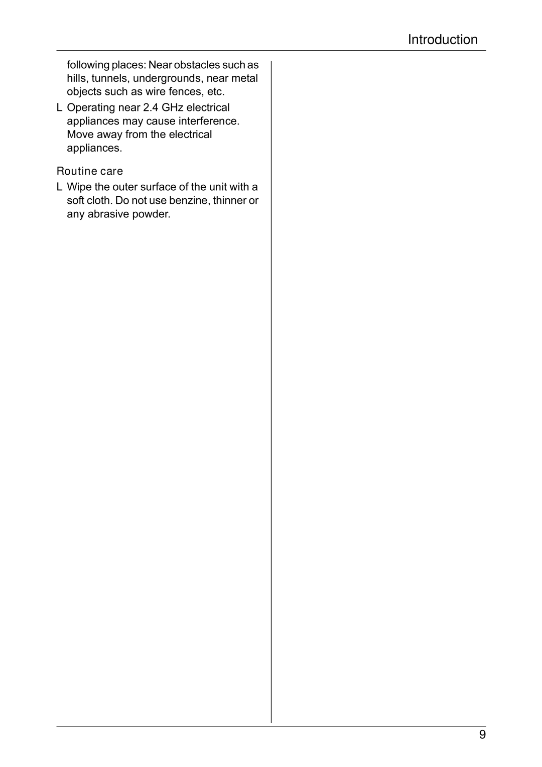 Panasonic KX-TG2432NZ, KX-TG2431NZ operating instructions Routine care 