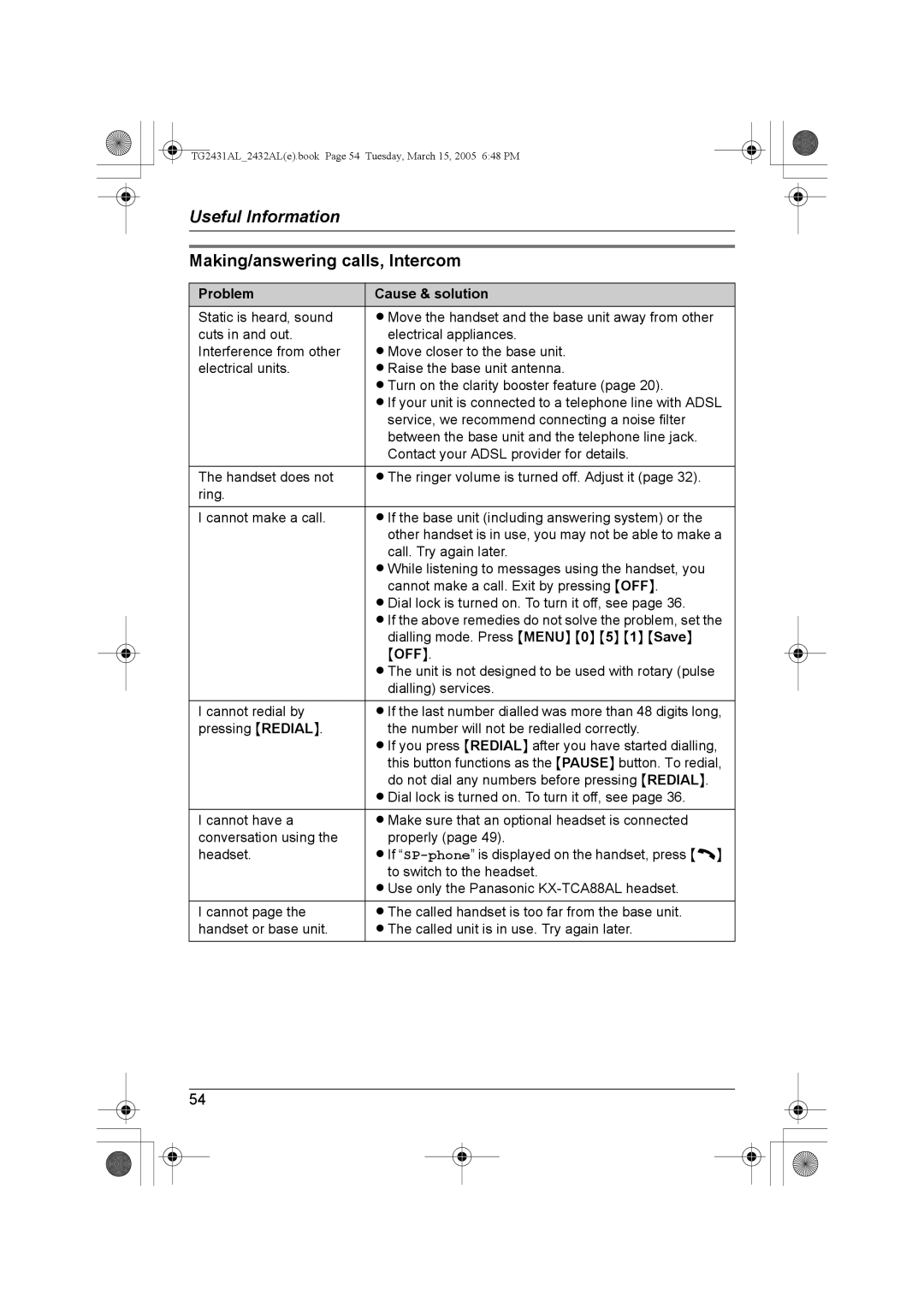 Panasonic KX-TG2432AL, KX-TG2431AL operating instructions Making/answering calls, Intercom 