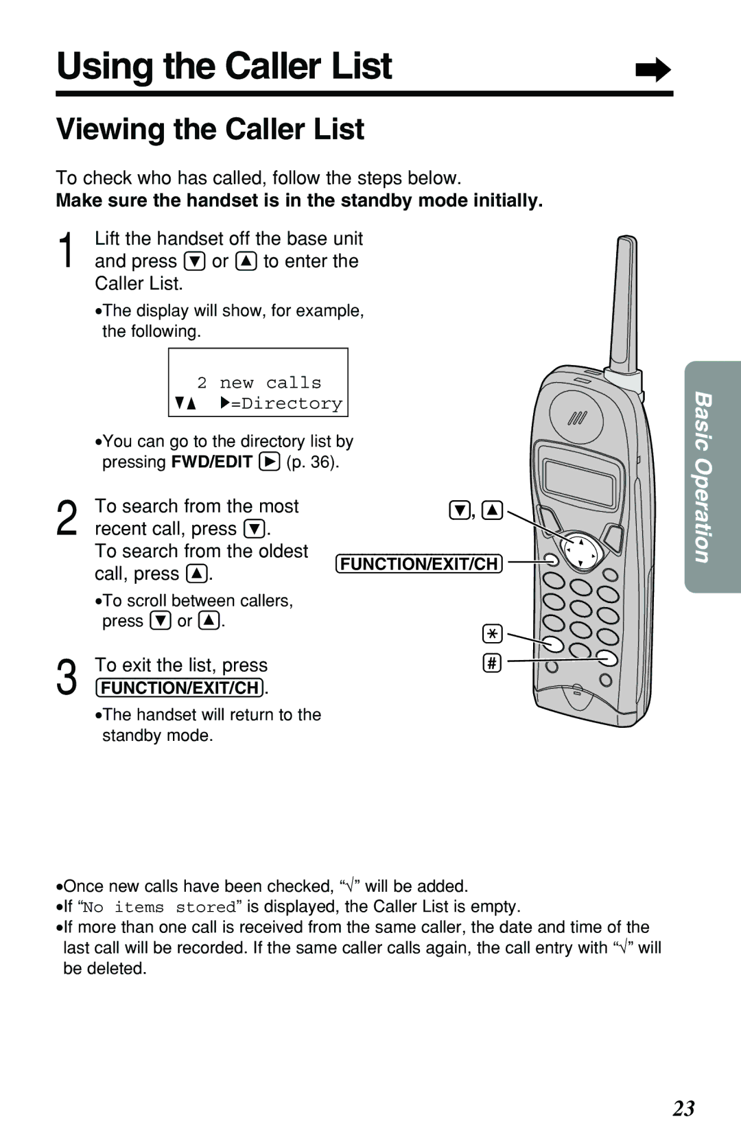 Panasonic KX-TG2551ALS, KX-TG2551NZS operating instructions Using the Caller List, Viewing the Caller List 