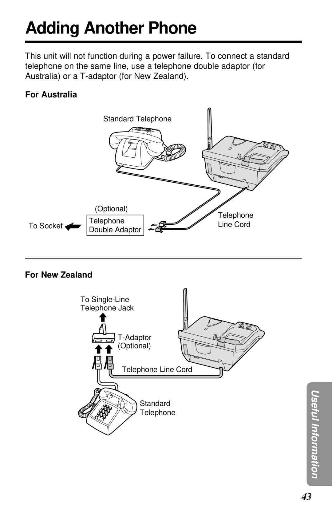 Panasonic KX-TG2551ALS, KX-TG2551NZS operating instructions Adding Another Phone, For Australia 