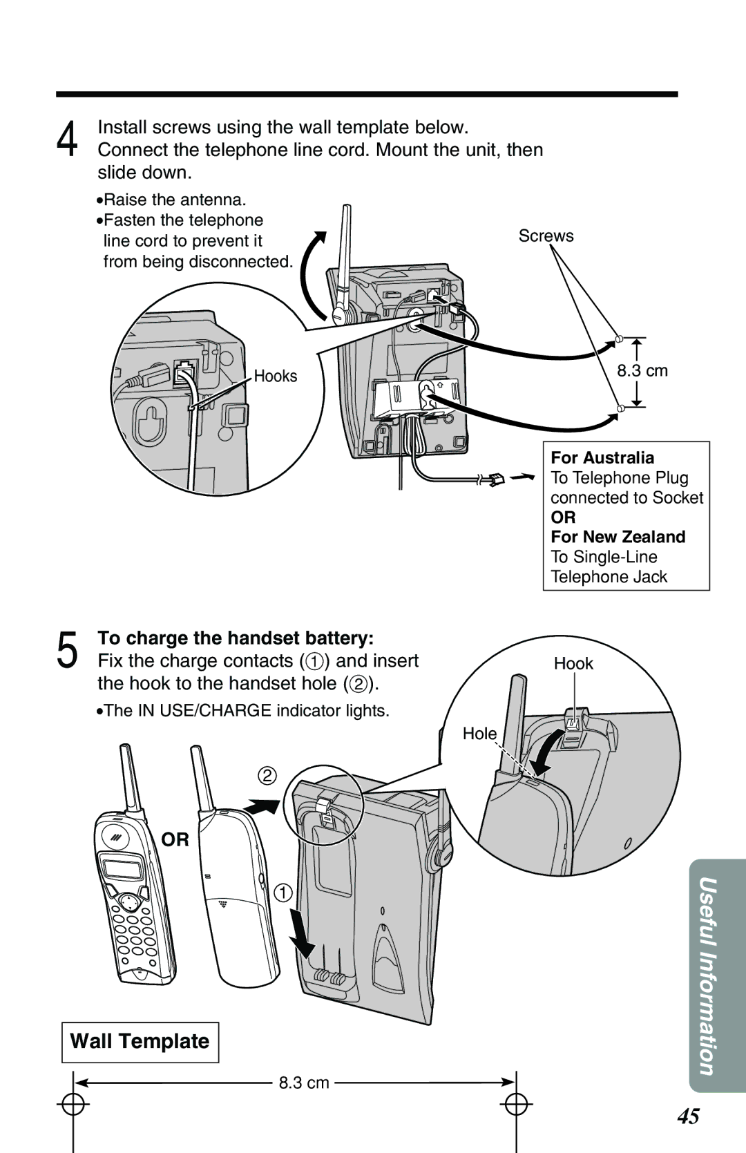 Panasonic KX-TG2551ALS, KX-TG2551NZS operating instructions To charge the handset battery 