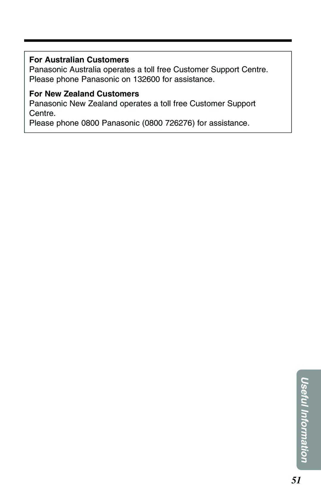 Panasonic KX-TG2551ALS, KX-TG2551NZS operating instructions For Australian Customers, For New Zealand Customers 