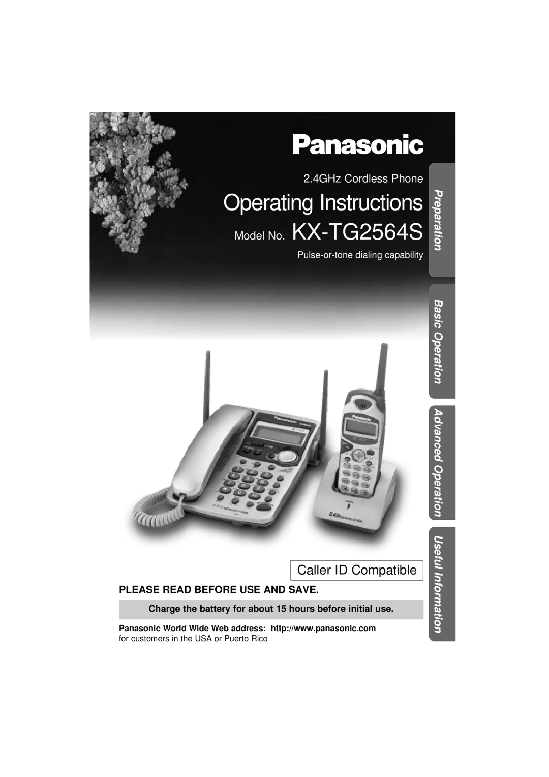 Panasonic KX-TG2564S operating instructions Operating Instructions 