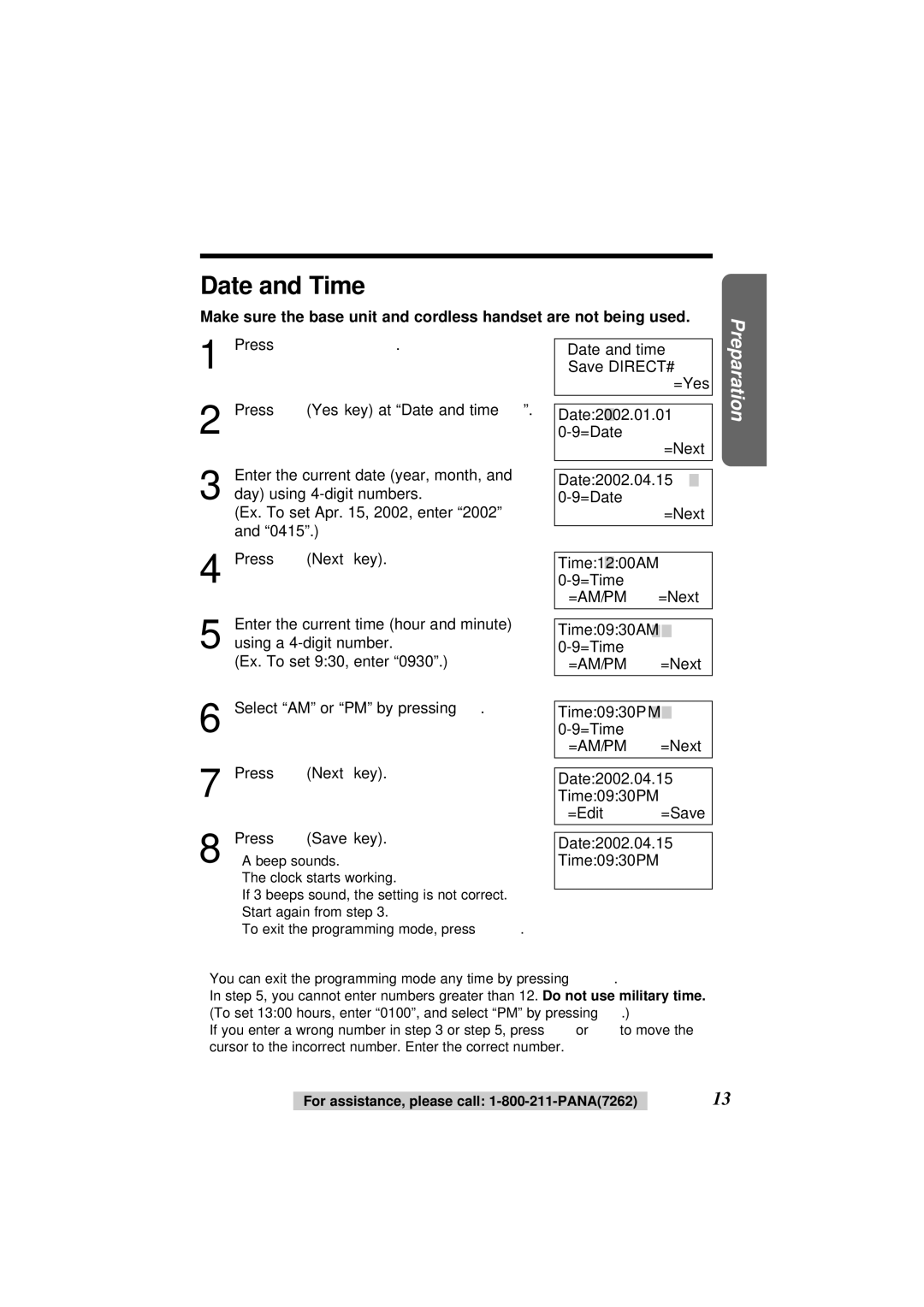 Panasonic KX-TG2564S operating instructions Date and Time Base\Unit 