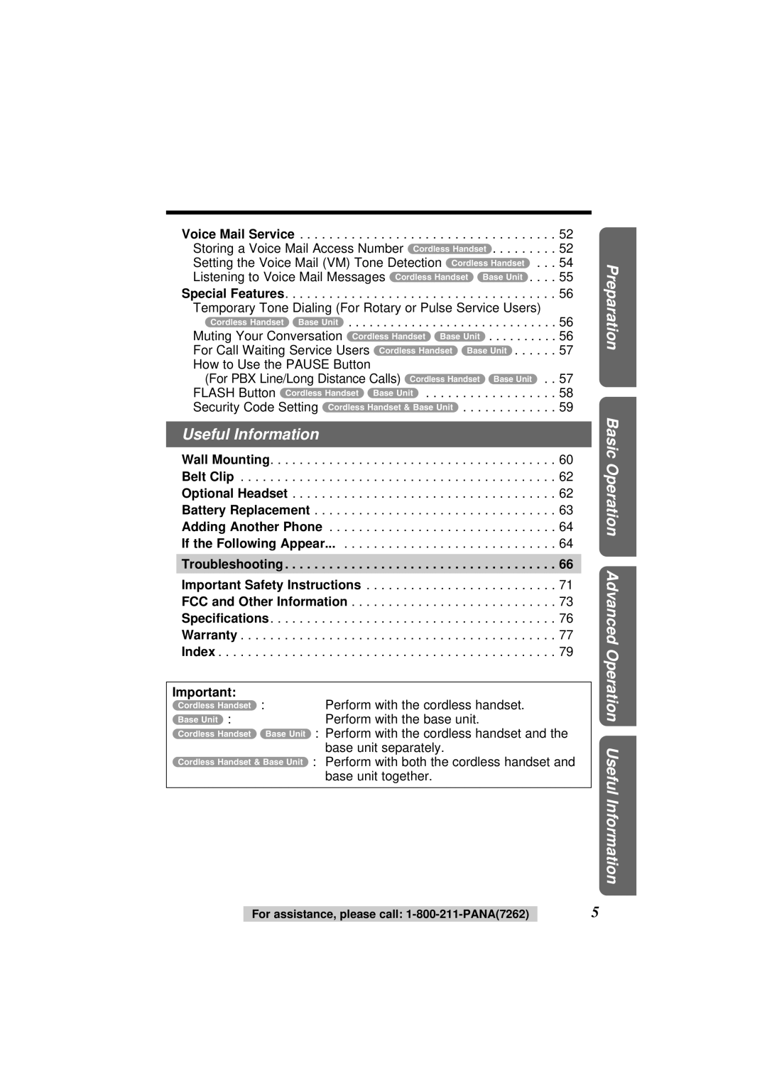 Panasonic KX-TG2564S operating instructions Useful Information, Troubleshooting 