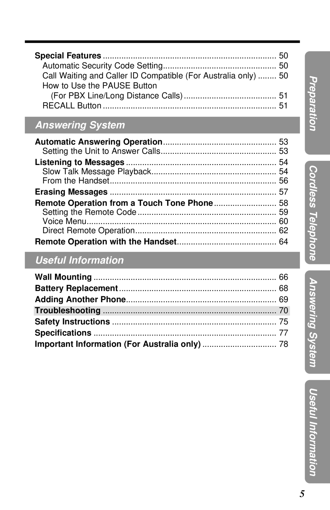 Panasonic KX-TG2581ALS, KX-TG2581NZS operating instructions Answering System, Setting the Unit to Answer Calls 