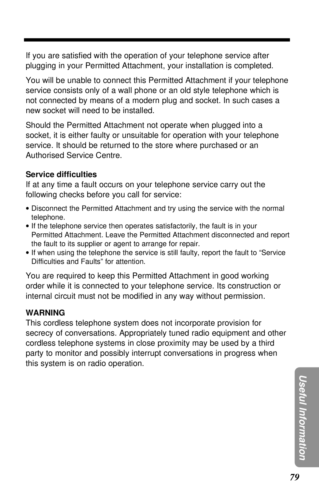 Panasonic KX-TG2581ALS, KX-TG2581NZS operating instructions Service difficulties 