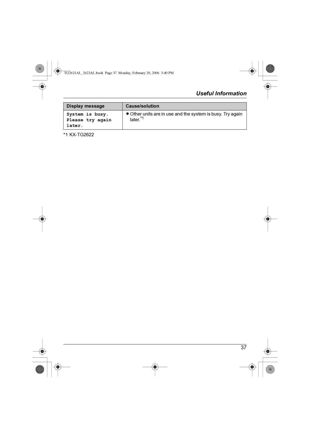 Panasonic KX-TG2621AL, KX-TG2622AL operating instructions Later.*1 