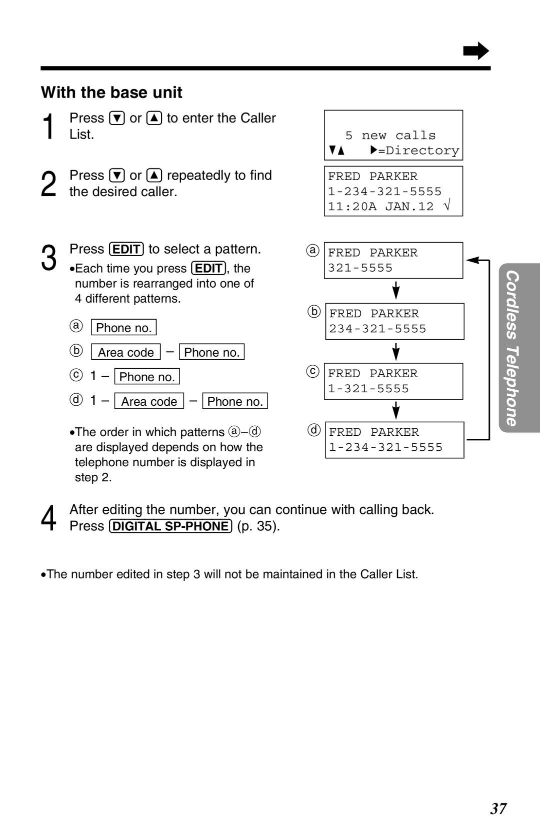 Panasonic KX-TG2670N operating instructions Press Ö or Ñ to enter the Caller, Fred Parker 