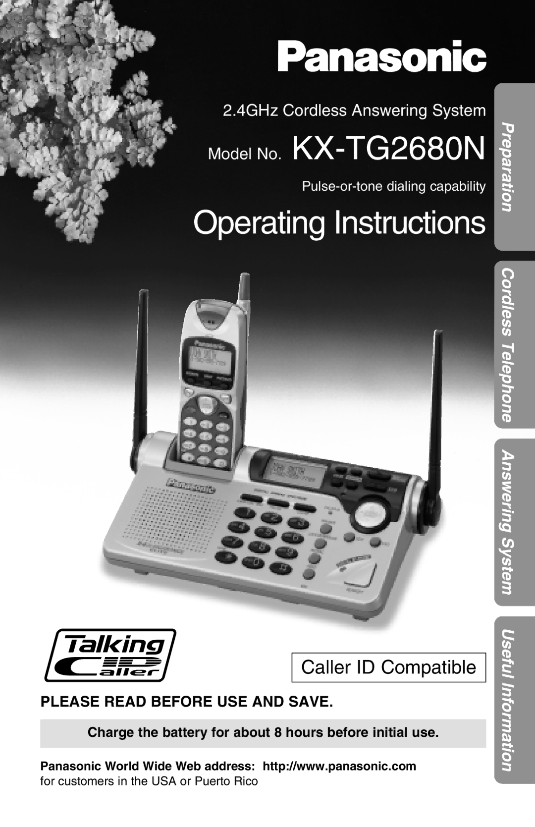 Panasonic KX-TG2680N operating instructions Operating Instructions 