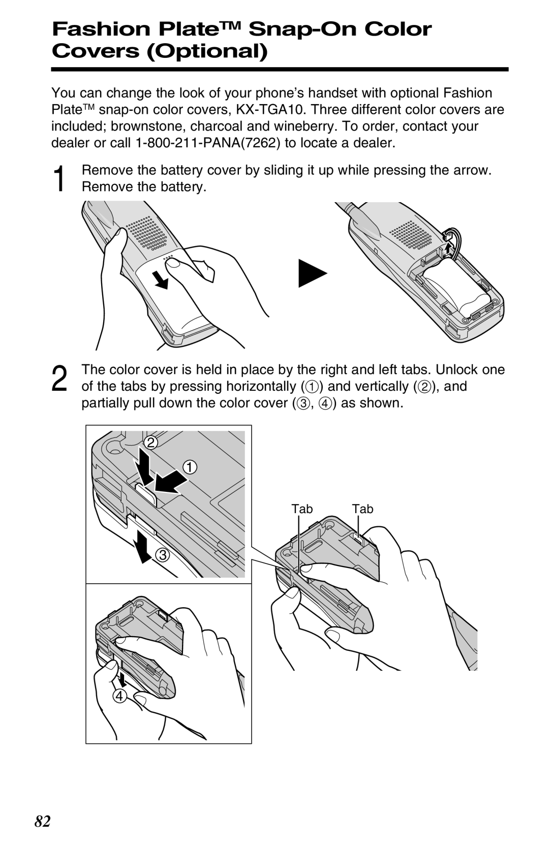 Panasonic KX-TG2680N operating instructions Fashion PlateTM Snap-On Color Covers Optional 