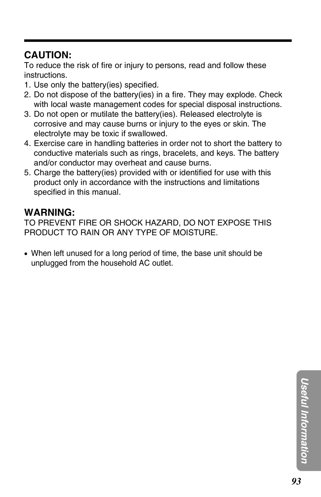 Panasonic KX-TG2680N operating instructions Useful Information 