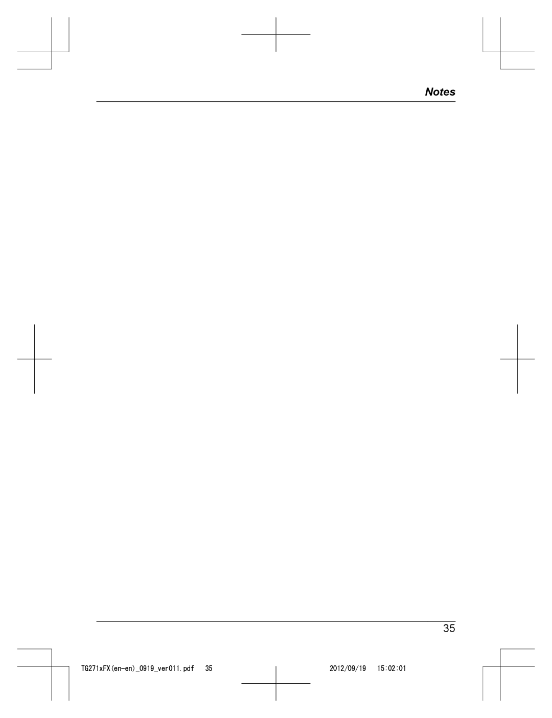 Panasonic KX-TG2711FX, KX-TG2712FX operating instructions 2012/09/19 