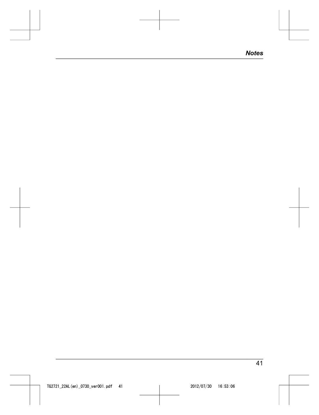 Panasonic KX-TG2722AL, KX-TG2721AL operating instructions 2012/07/30 