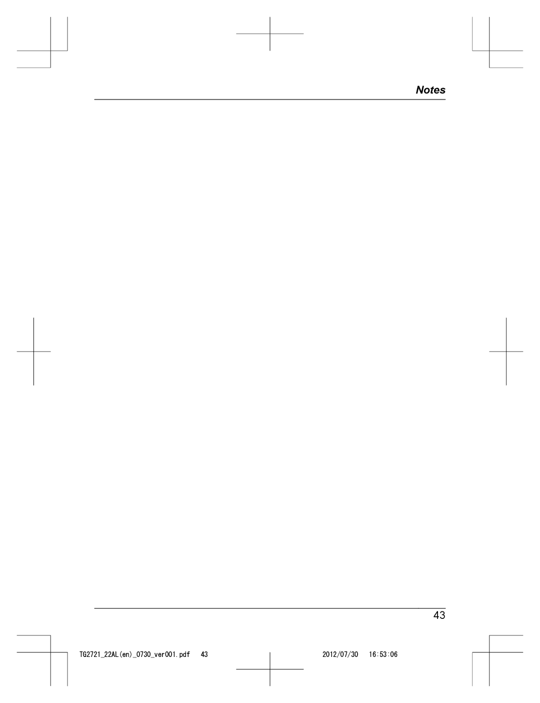 Panasonic KX-TG2722AL, KX-TG2721AL operating instructions 2012/07/30 