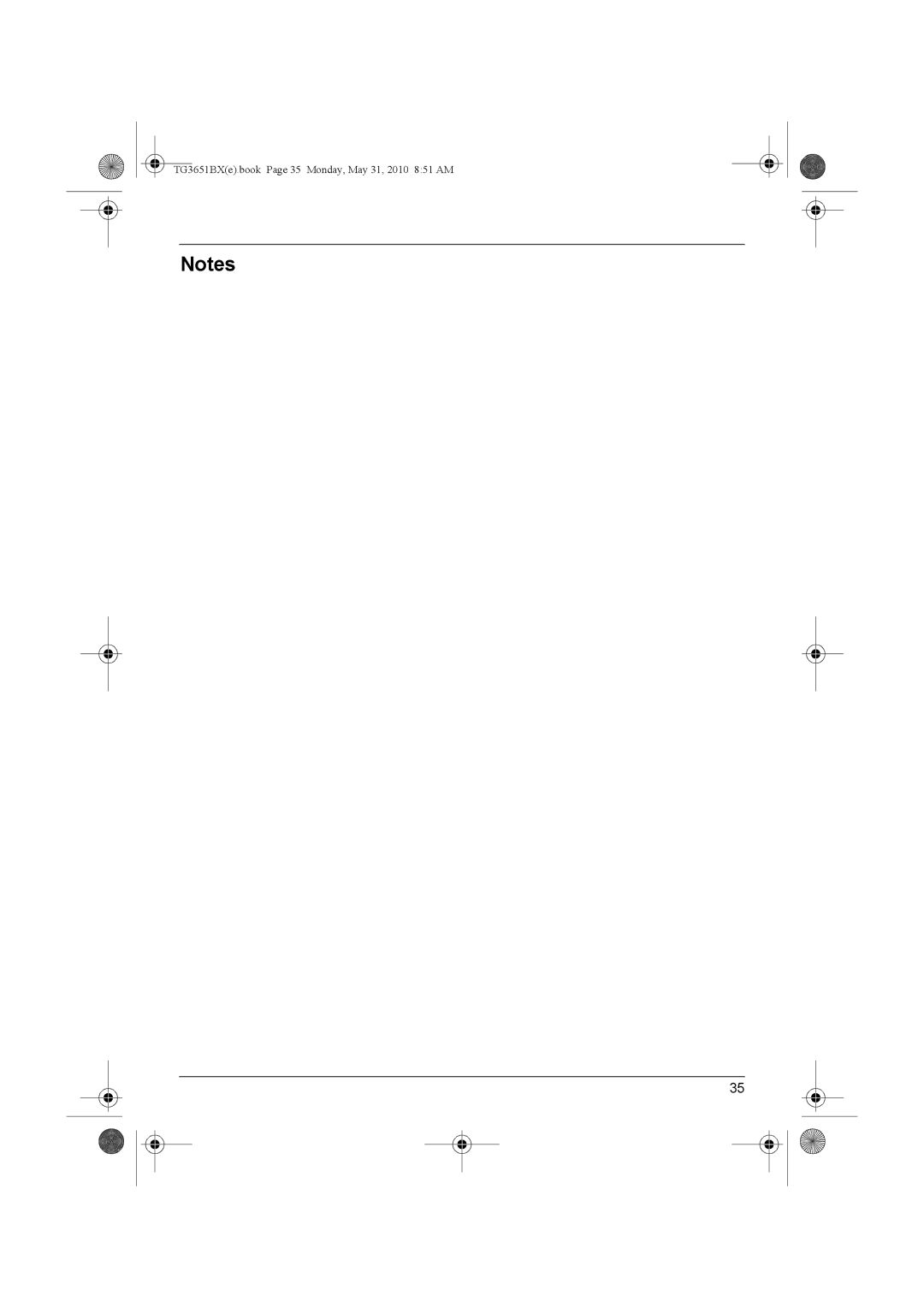 Panasonic KX-TG3651BX operating instructions TG3651BXe.book Page 35 Monday, May 31, 2010 851 AM 