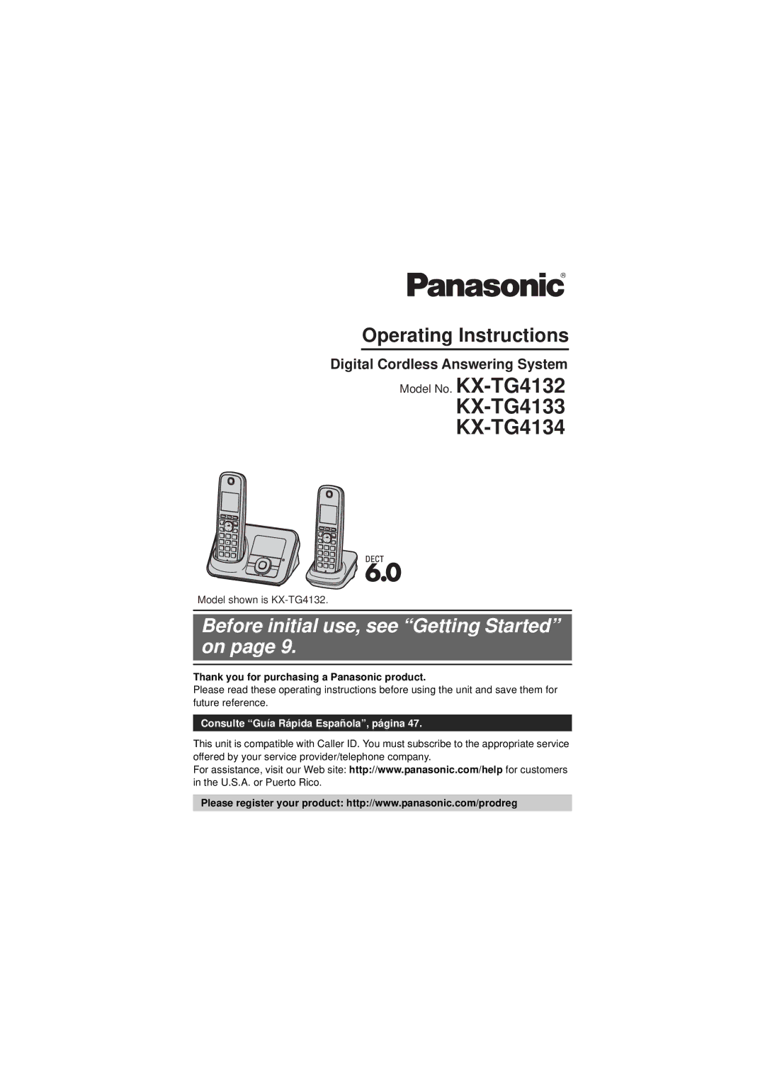 Panasonic KX-TG4132N, KX-TG4133M, KX-TG4134M operating instructions Digital Cordless Answering System 