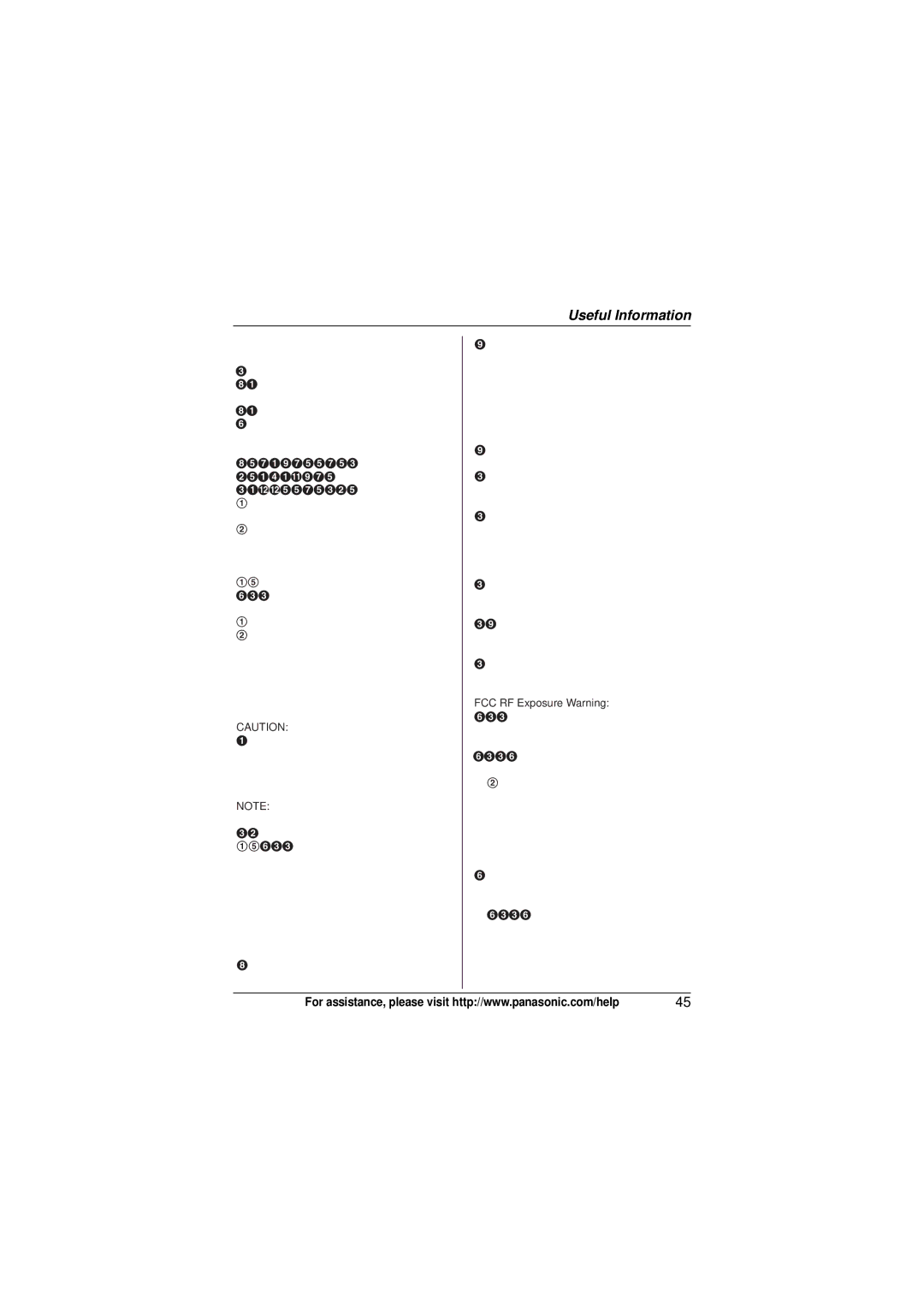 Panasonic KX-TG4133M, KX-TG4132N, KX-TG4134M operating instructions FCC RF Exposure Warning 