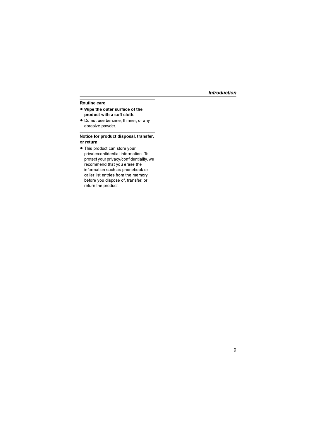 Panasonic KX-TG4382AL, KX-TG4393AL, KX-TG4392AL, KX-TG4381AL, KX-TG4394AL operating instructions Routine care 