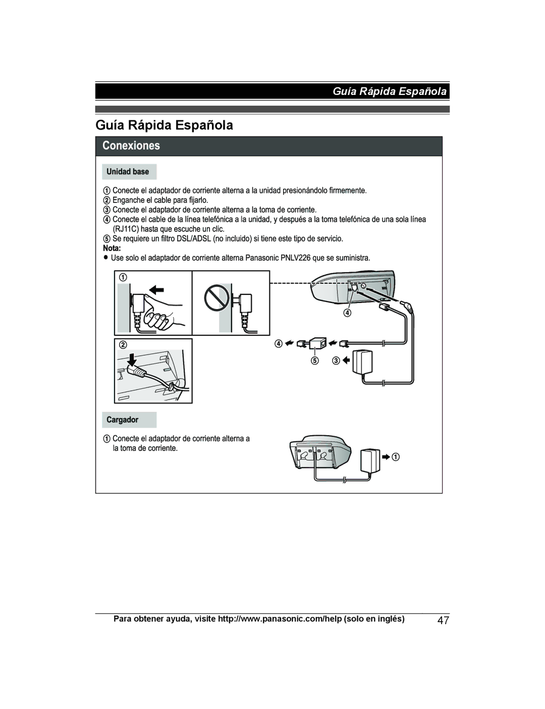 Panasonic KX-TGD223, KX-TG444SK, KX-TGD220, KX-TG443SK, KX-TGD222, KX-TGD212, KX-TGD224, KX-TGD225 Guía Rápida Española 