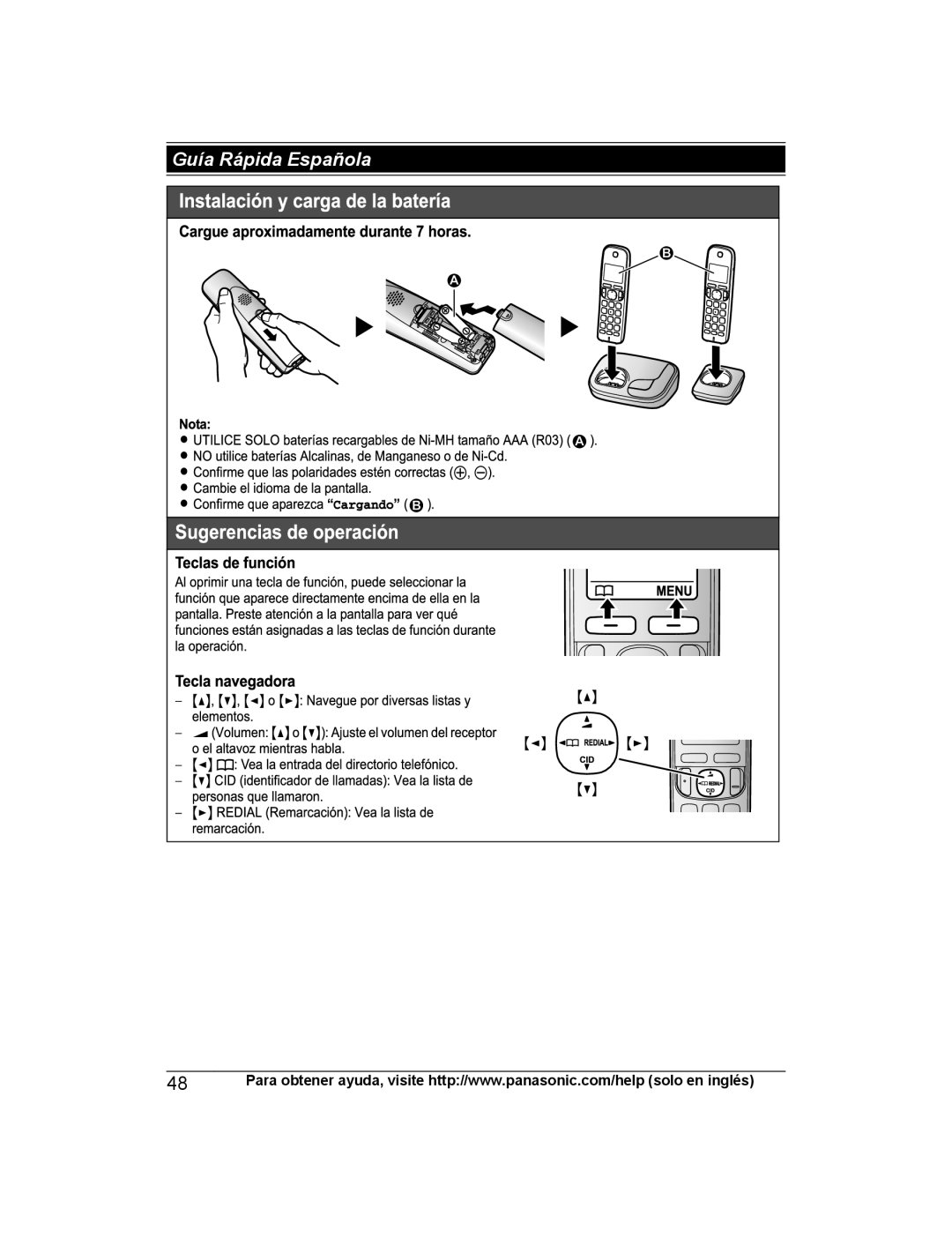 Panasonic KX-TGD213, KX-TG444SK, KX-TGD220, KX-TG443SK, KX-TGD222, KX-TGD212, KX-TGD224, KX-TGD225 Guía Rápida Española 